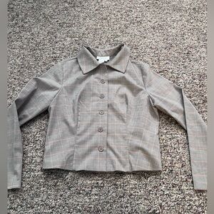 Vintage Chadwick’s Plaid Cropped Blazer – 10P Tailored Button Front